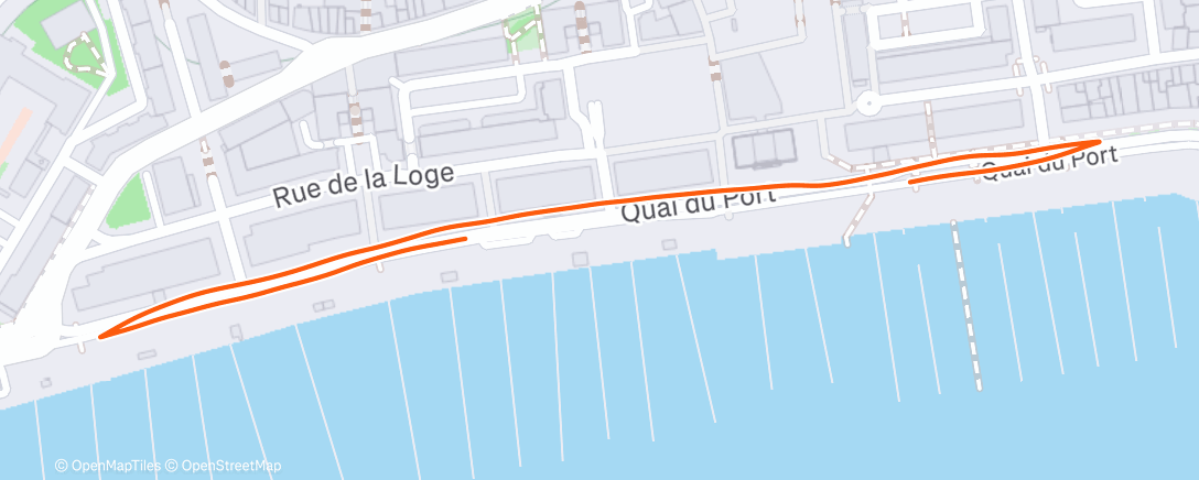 Карта физической активности (Course à pied dans l'après-midi)