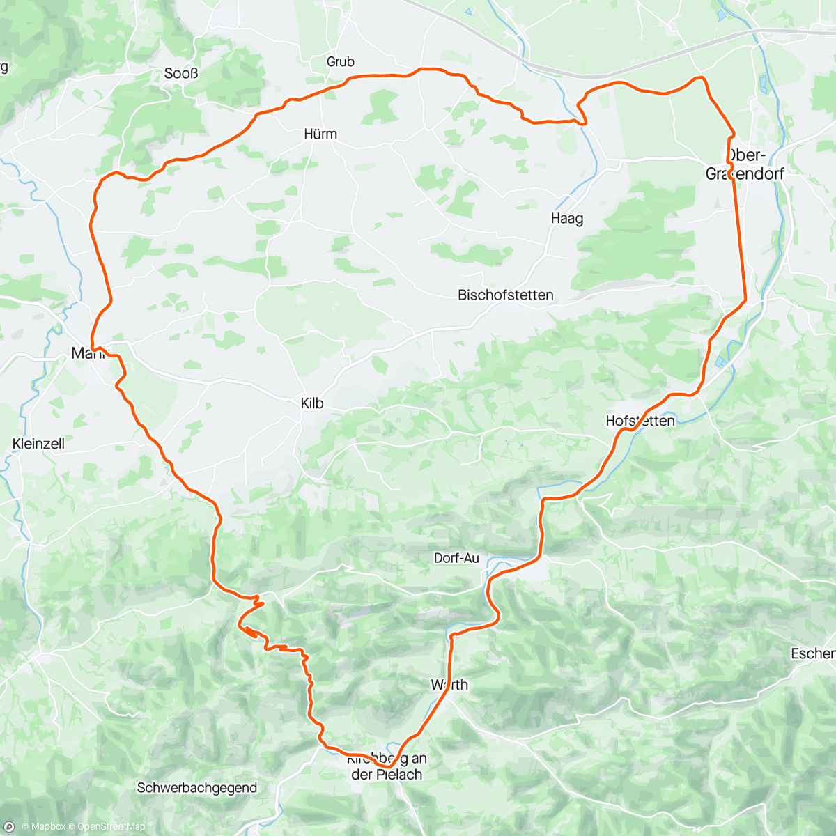 Map of the activity, Steinklamm - Orga - Hürm - Mank - Luft - Steinklamm