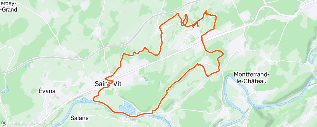 Map of the activity, Sortie VTT dans l'après-midi