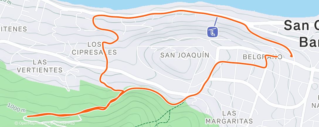 Map of the activity, Carrera vespertina