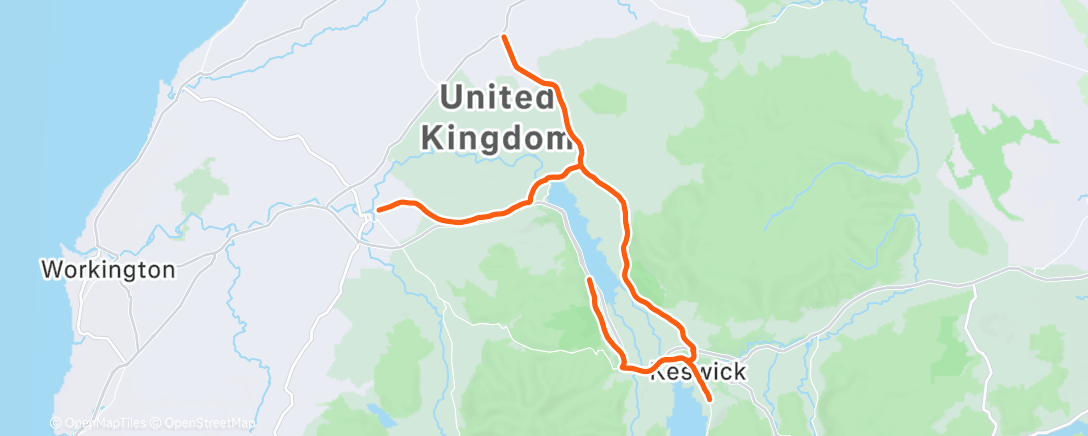 Map of the activity, Gritted roads only