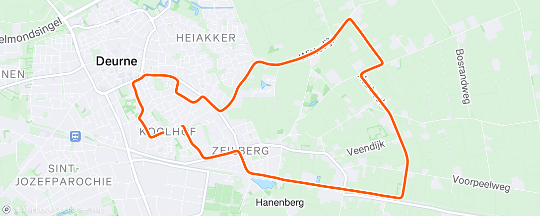 Map of the activity, Rondje Zeilberg tijdens freerunnen 🏃🏻🌤️