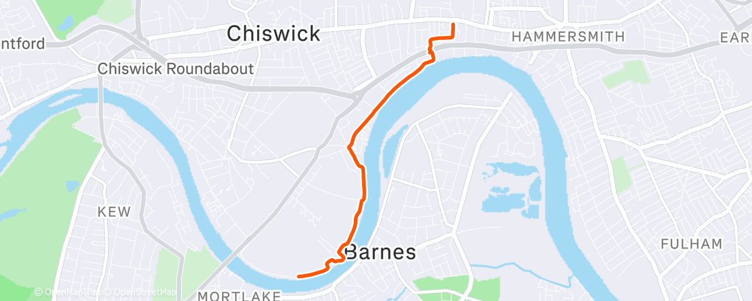 Map of the activity, Evening Ride