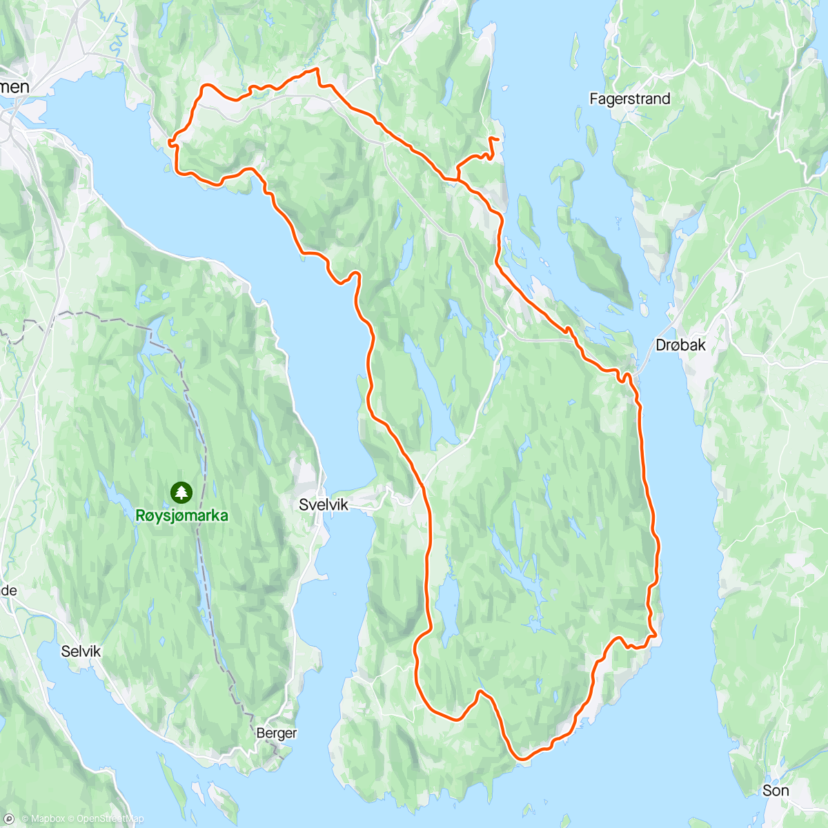 Map of the activity, Tofterunden med Røyken Cykleklubb