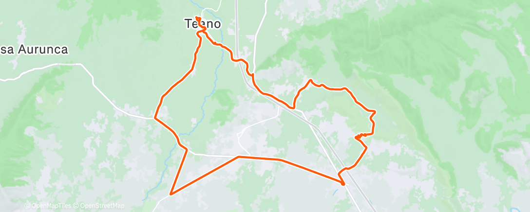 Map of the activity, Pedalata pomeridiana