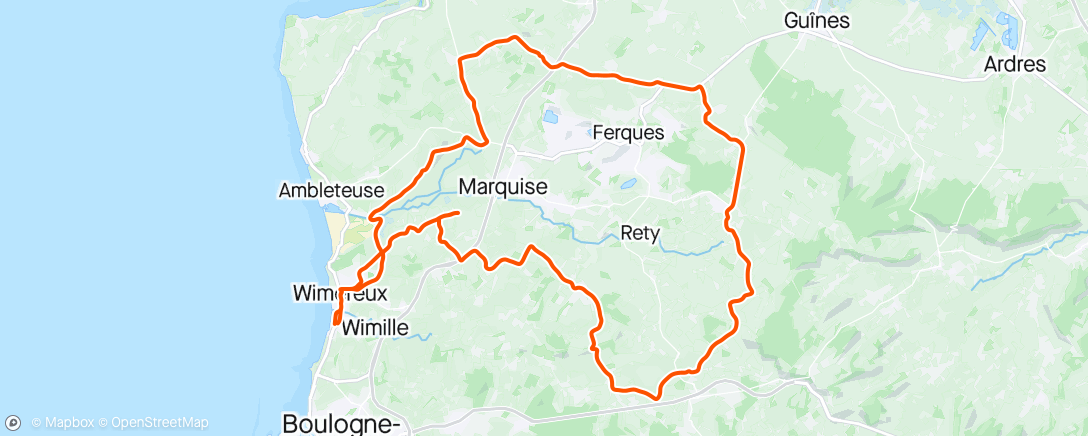 Map of the activity, Sortie vélo le matin