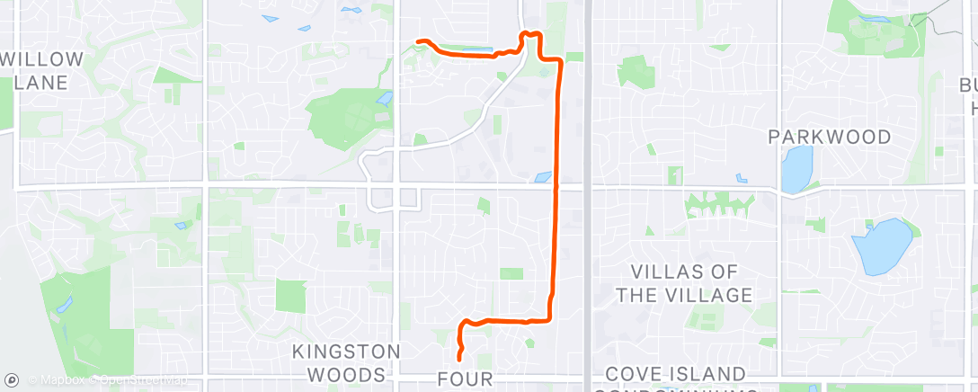 Map of the activity, Afternoon Run