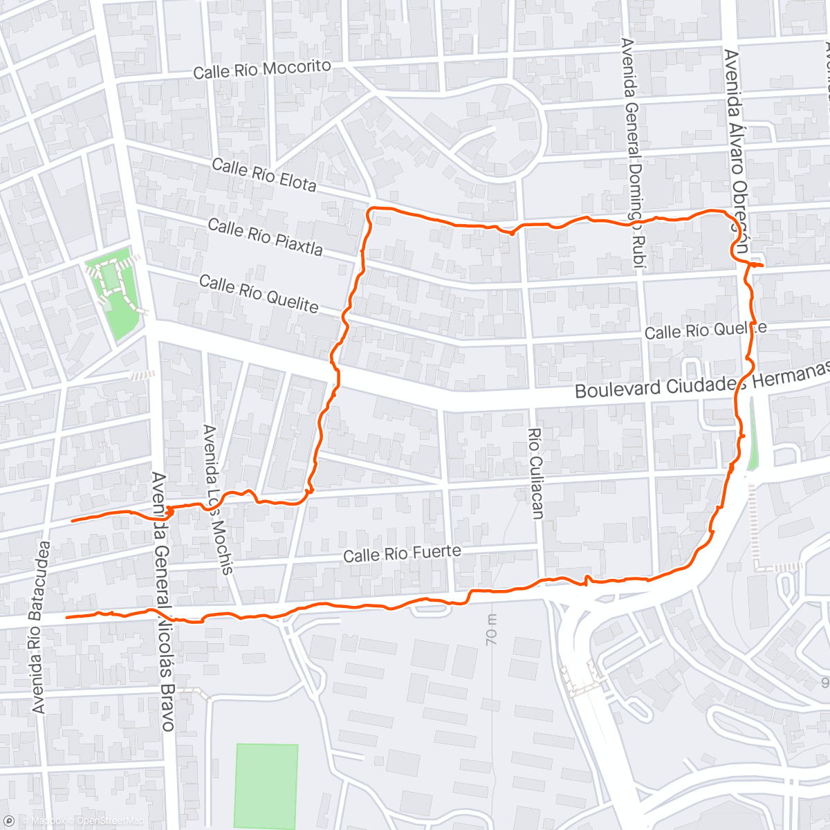 アクティビティ「Caminata por la mañana」の地図
