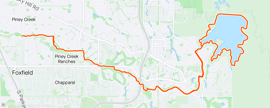 Map of the activity, Reservoir Ride