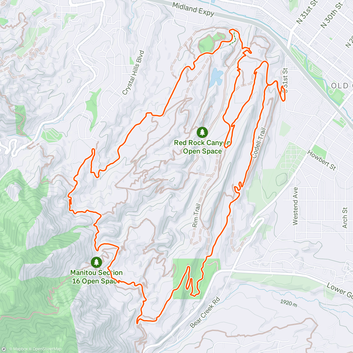 Map of the activity, Morning Trail Run