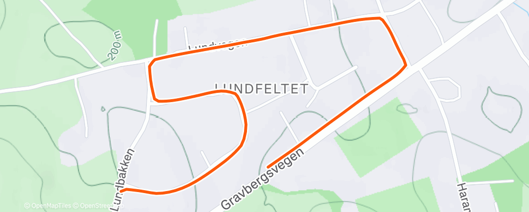 Map of the activity, Liten kveldstur etter lang dag på jobb