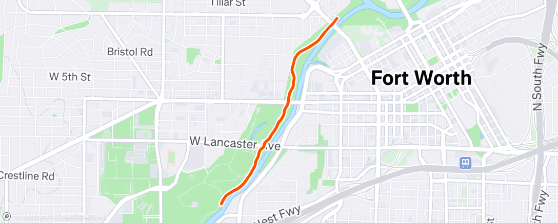 Map of the activity, Evening Run
