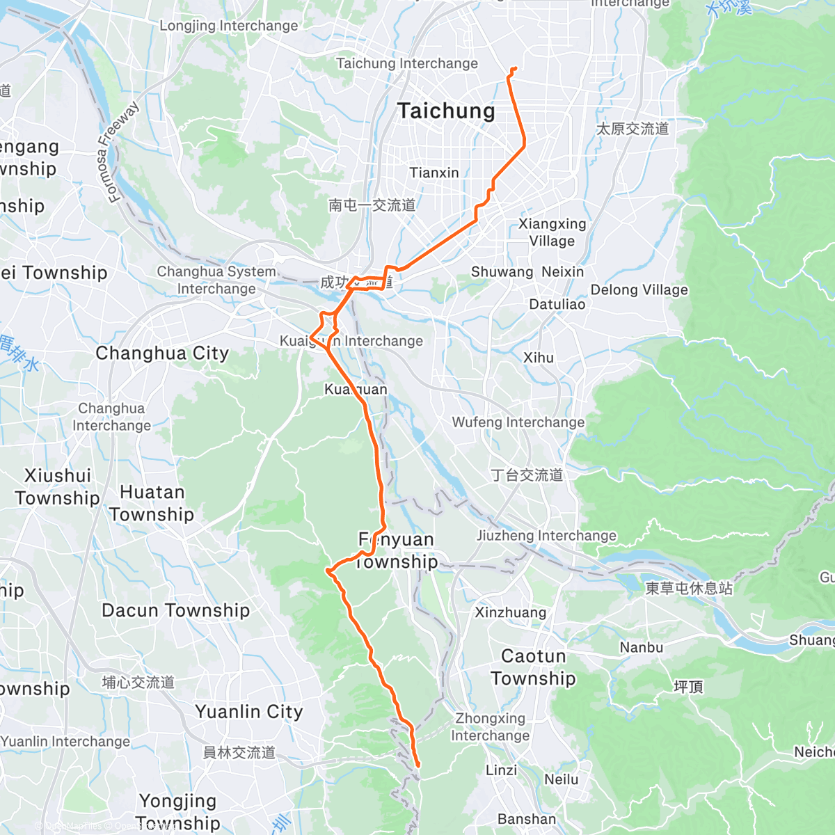 Map of the activity, Morning Ride 鳳山寺
