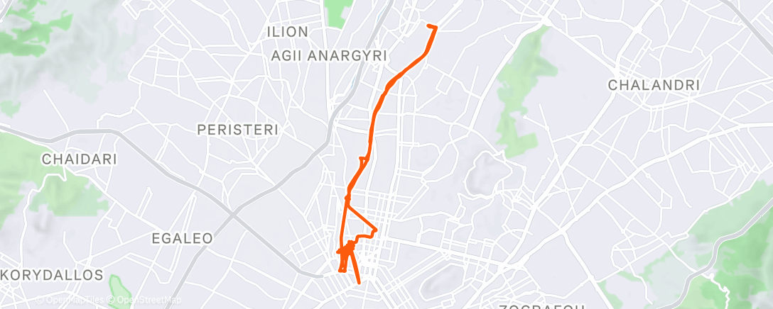 Map of the activity, Night Ride