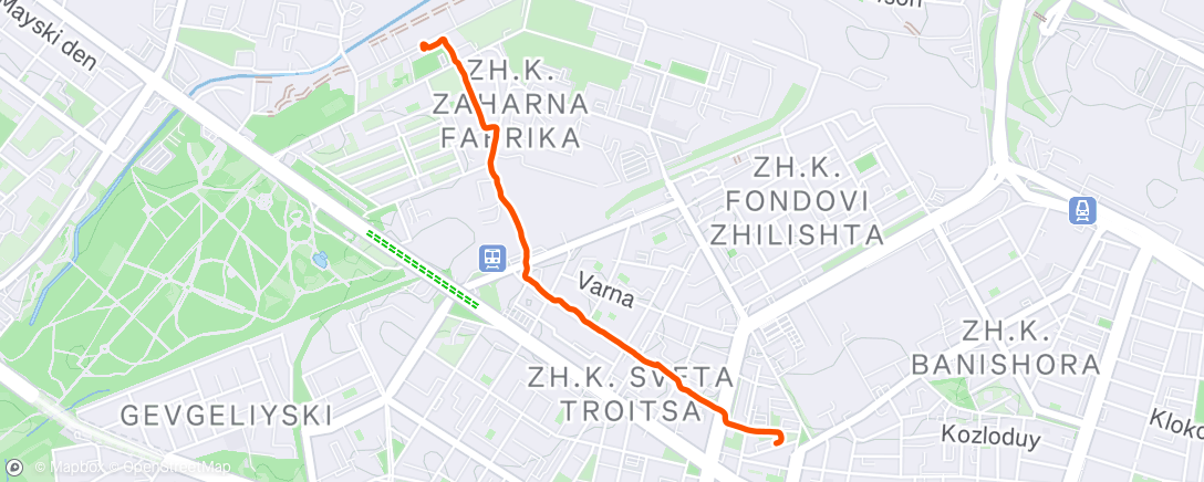 Map of the activity, Evening Walk