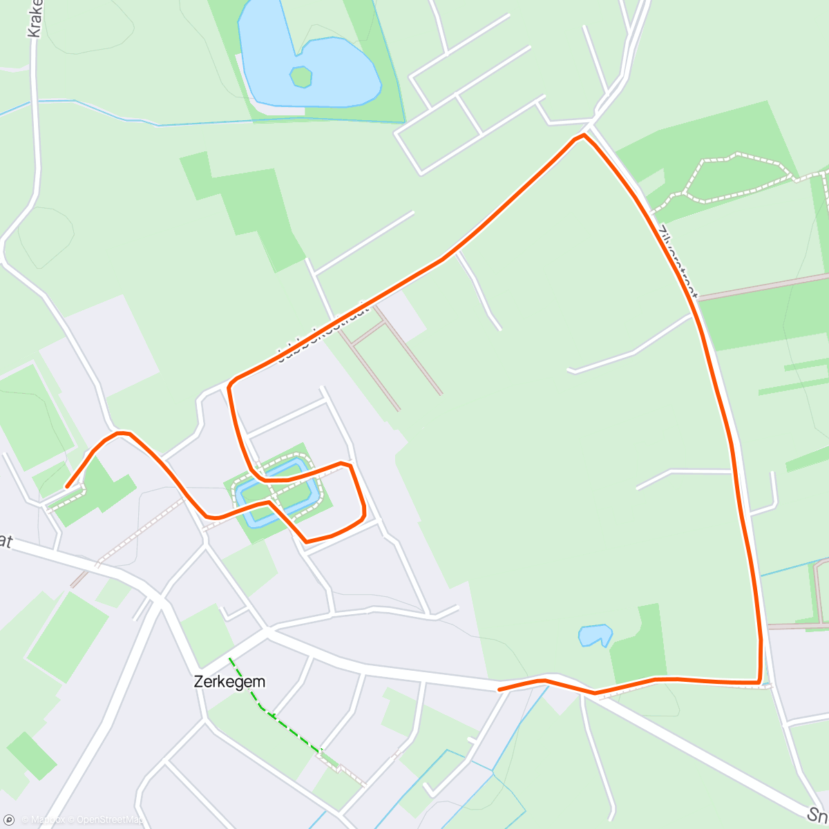 Map of the activity, Afternoon Run met het vrouwtje