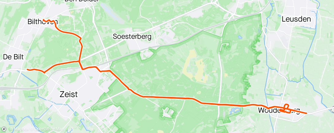 Mapa da atividade, Ronde van Woudenberg plus heen en weertje.