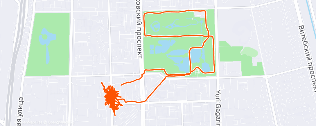 Map of the activity, Полуденный забег