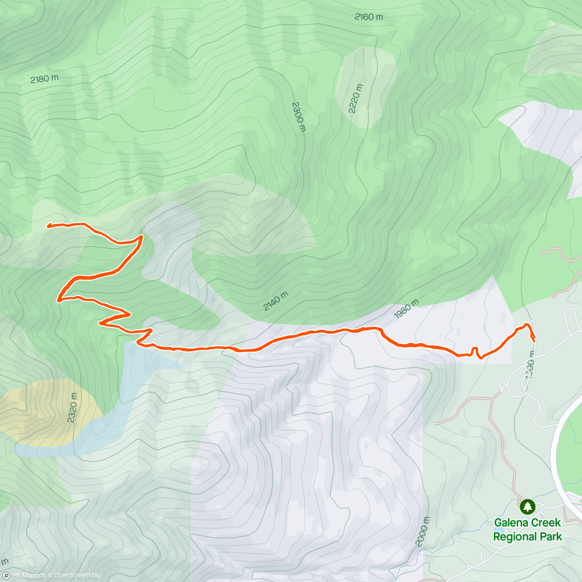 Map of the activity, Hiking with some running with a fucked up hamstring tendon