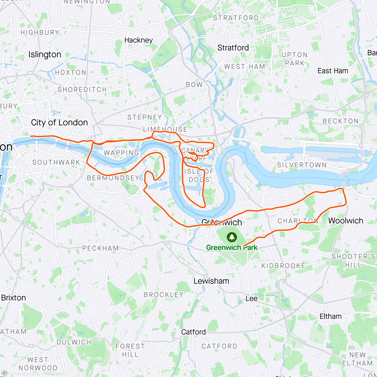 Map of the activity, London Marathon 2024 🎉