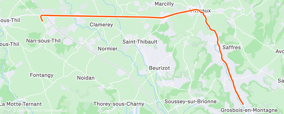 Map of the activity, Sortie vélo le matin