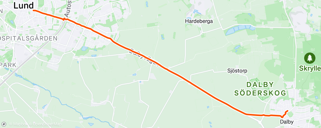 Map of the activity, Evening Ride