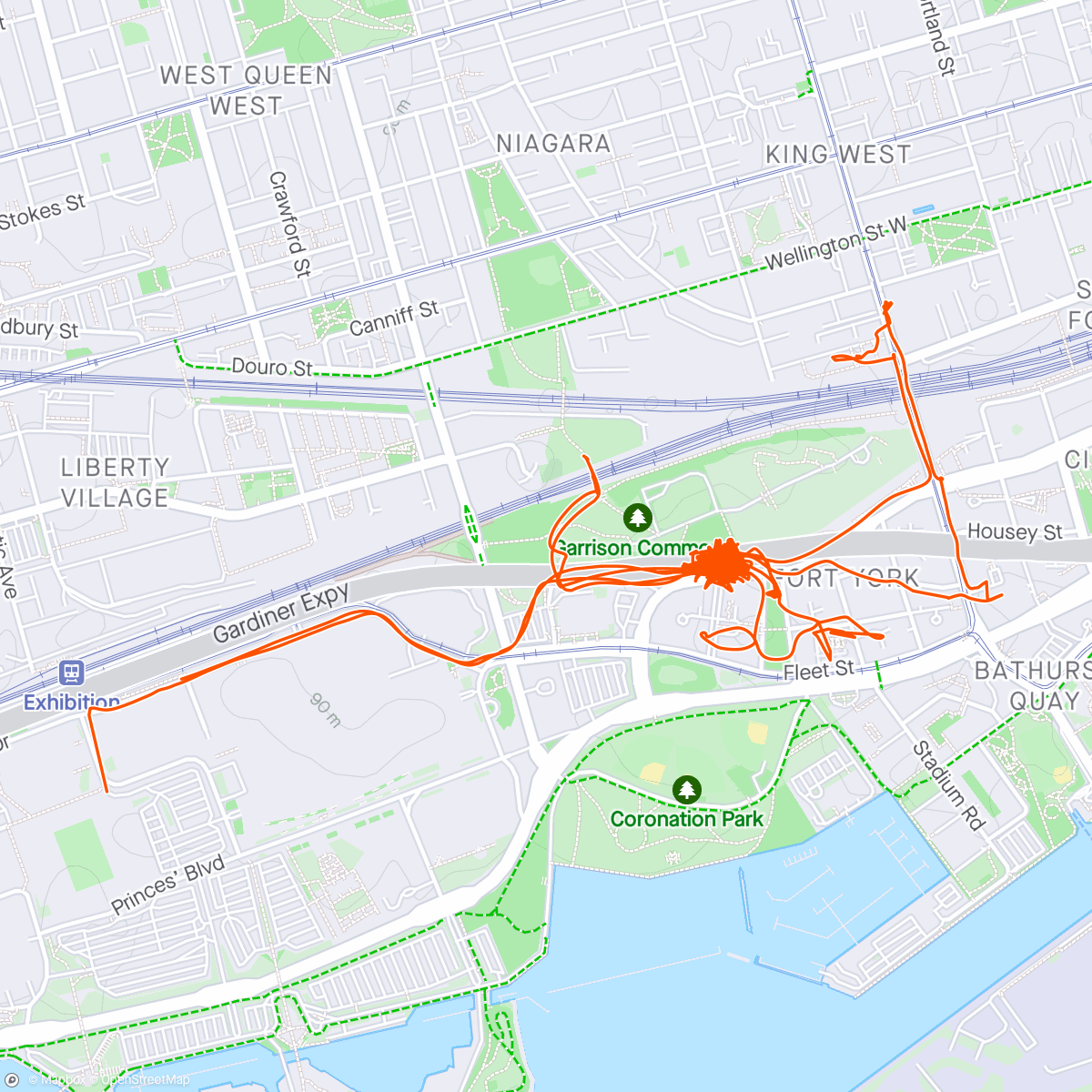 Map of the activity, Bentway gang