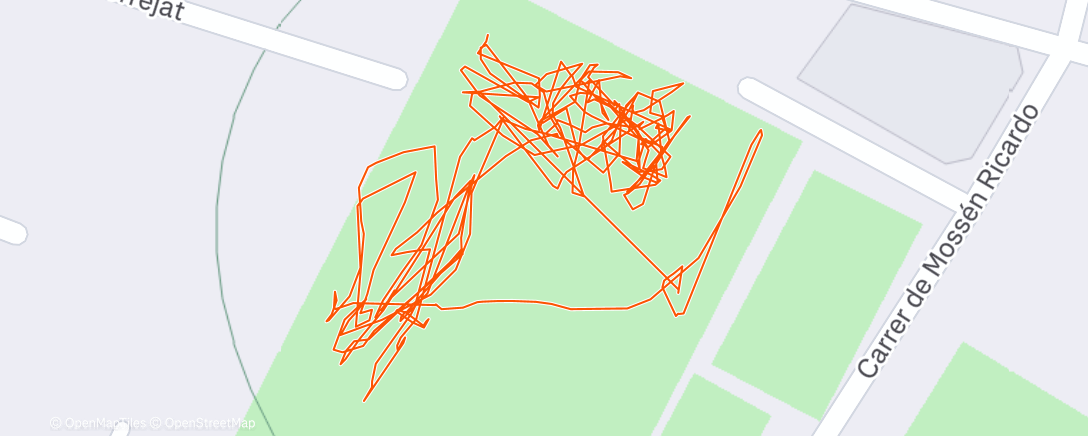 Mapa de la actividad (Carrera de noche)