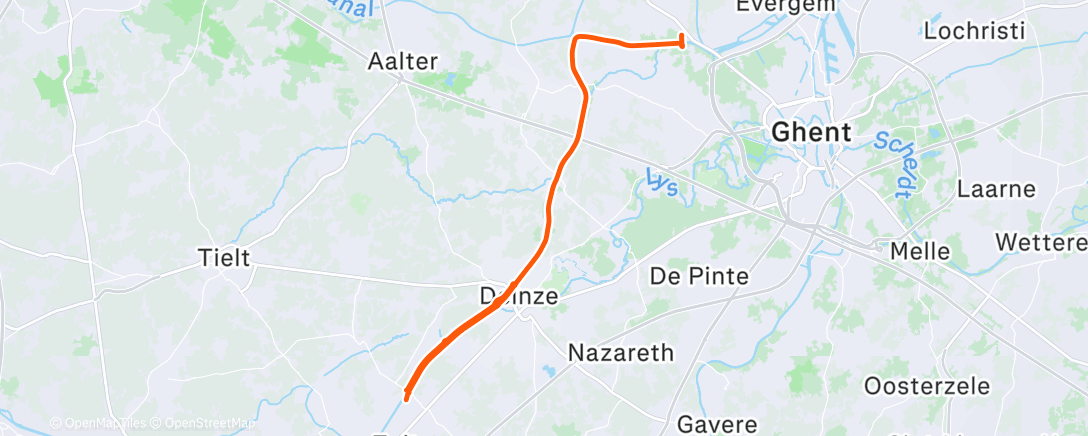 Map of the activity, Afternoon Gravel Ride