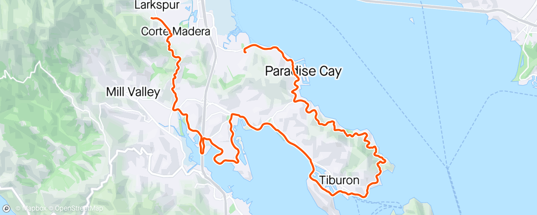 Map of the activity, Paradise until it wasn’t.  Private shuttle to Marin General