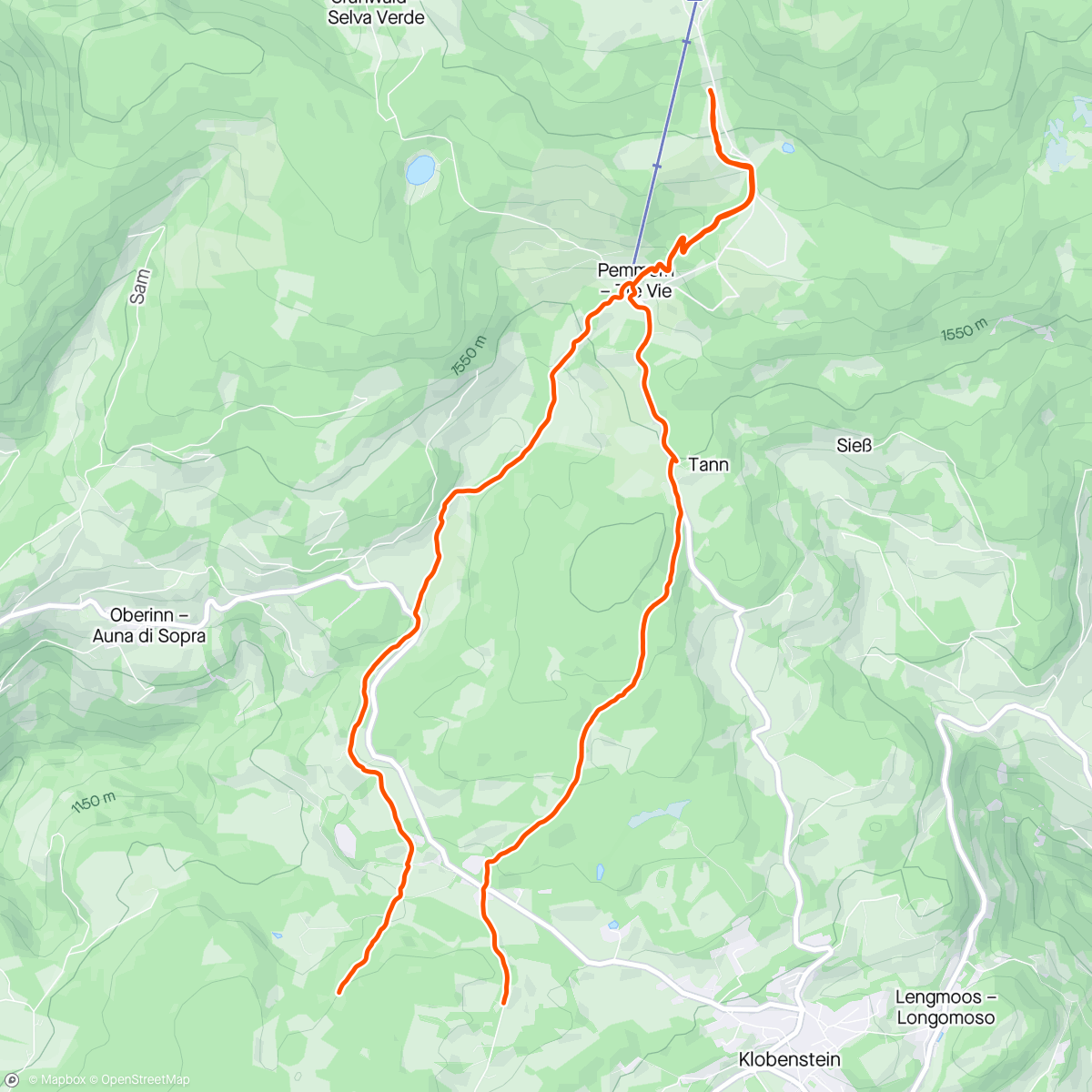 Map of the activity, Sessione di trail running mattutina