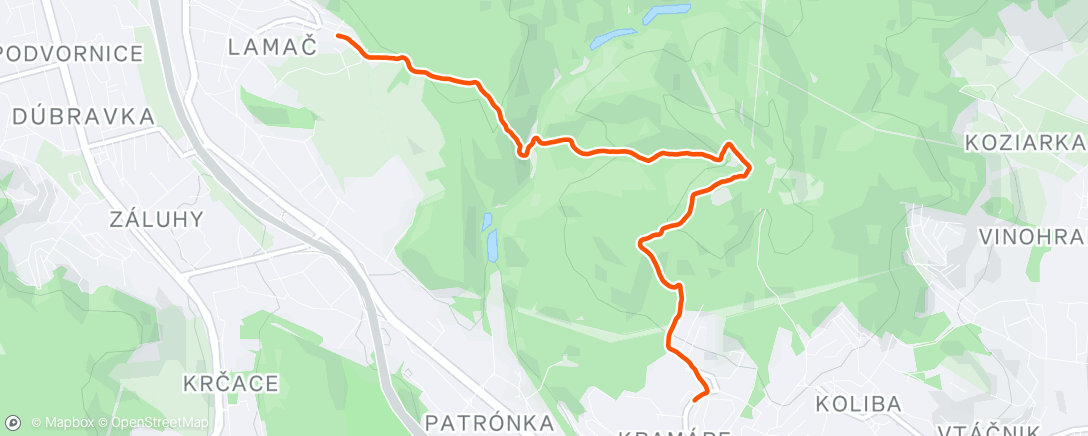 Map of the activity, Morning Trail Run