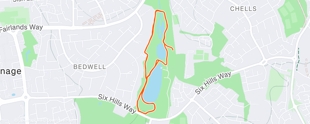 Map of the activity, Parkrun