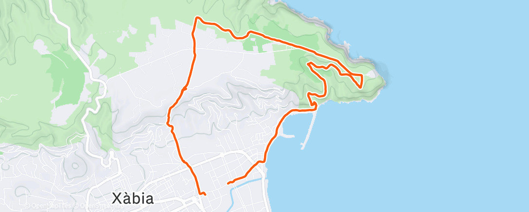 Map of the activity, Running