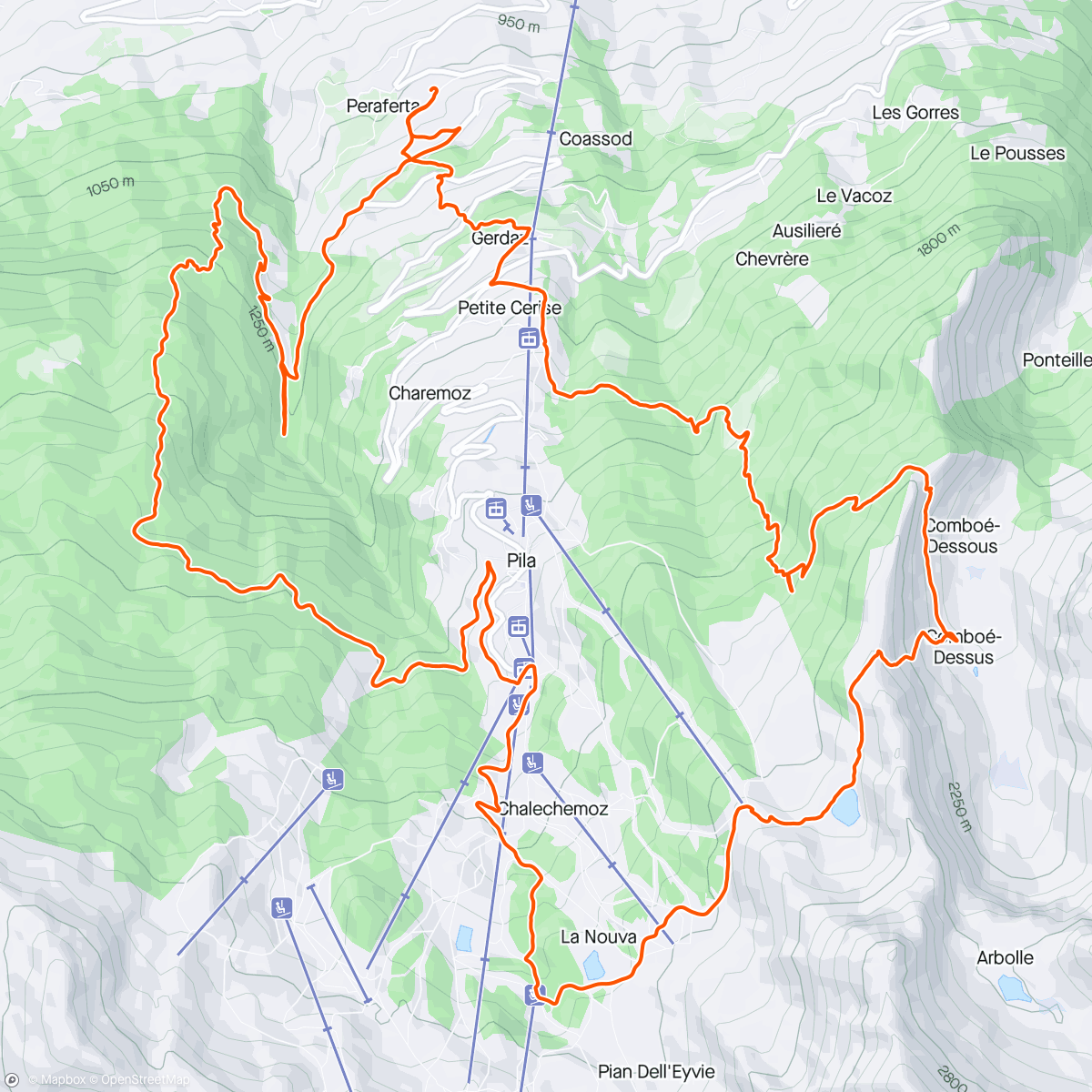 Map of the activity, Endurance Run 4h