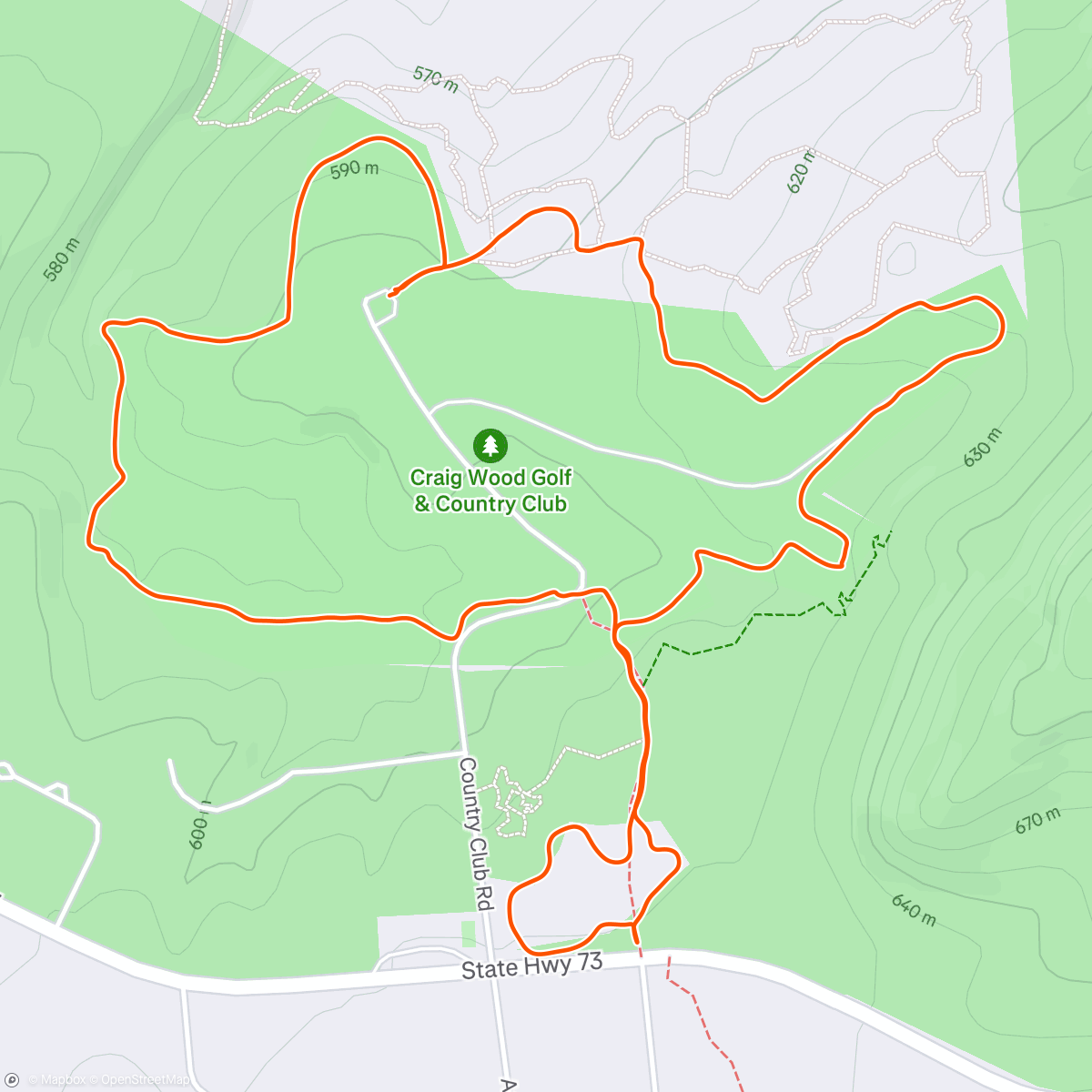 Map of the activity, Solistice ski w/Carly