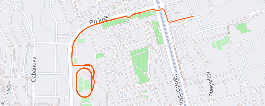 Map of the activity, Afternoon Run
