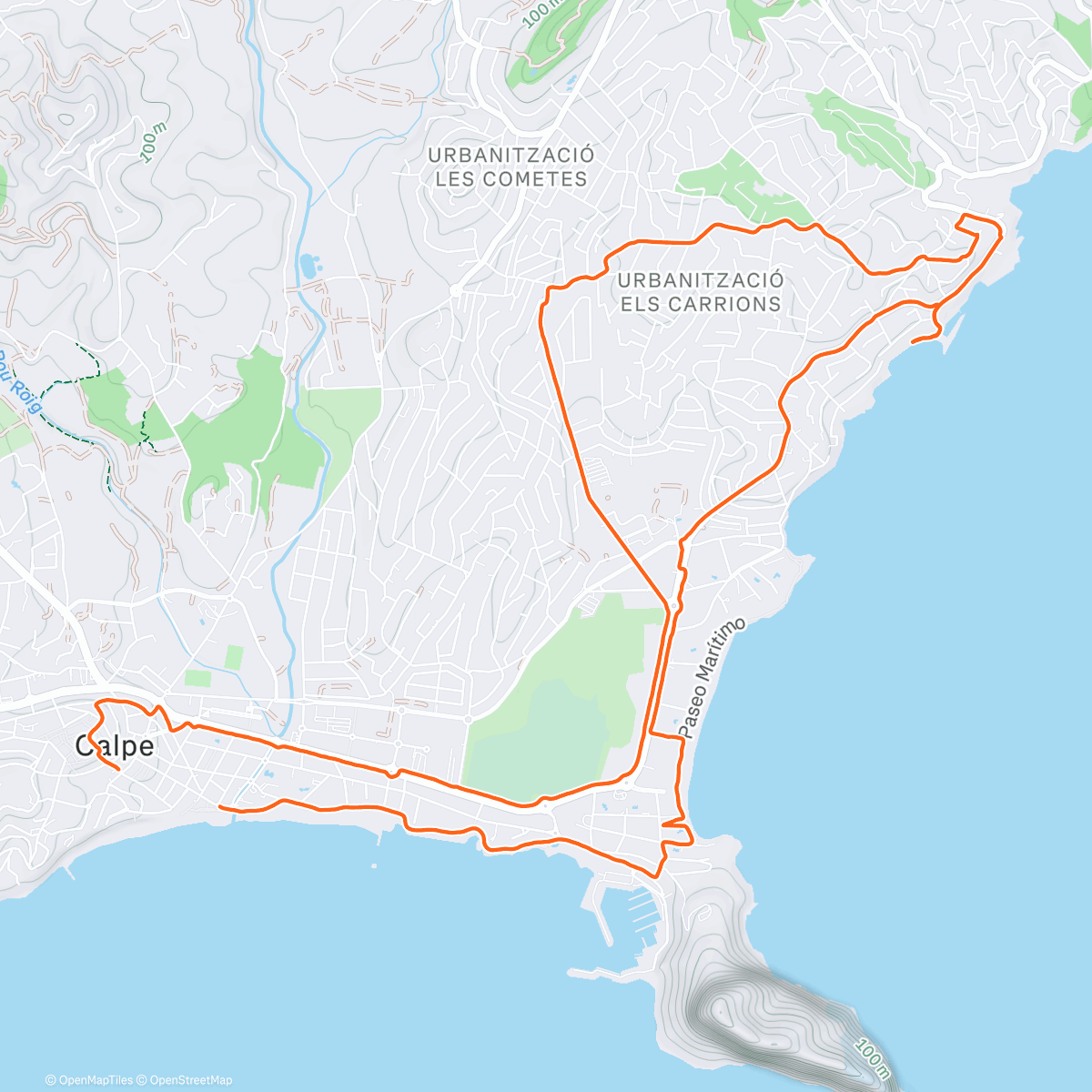 Map of the activity, Дневной забег