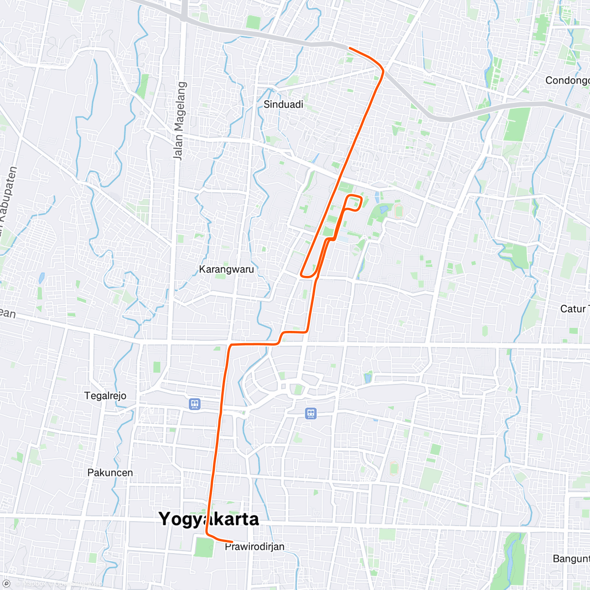 Map of the activity, Morning Run