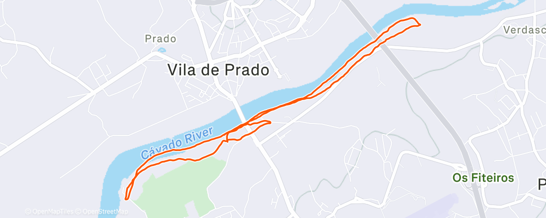 Map of the activity, Afternoon Run