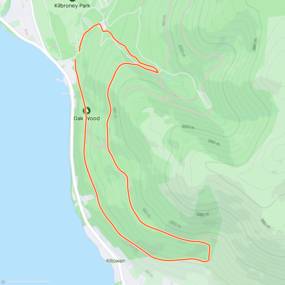 Map of the activity, Trail run with backpack and poles