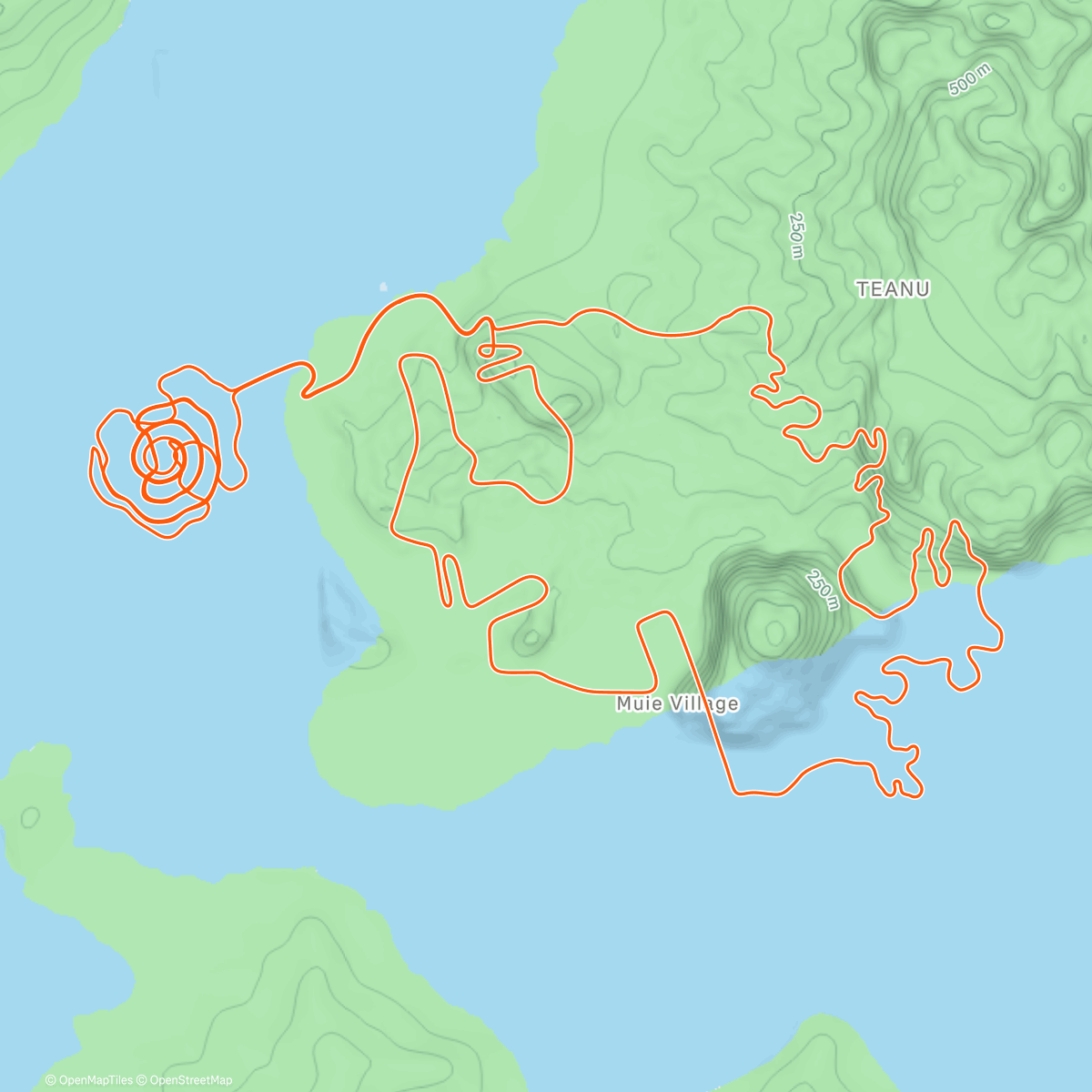 Map of the activity, Zwift - Three Little Sisters in Watopia