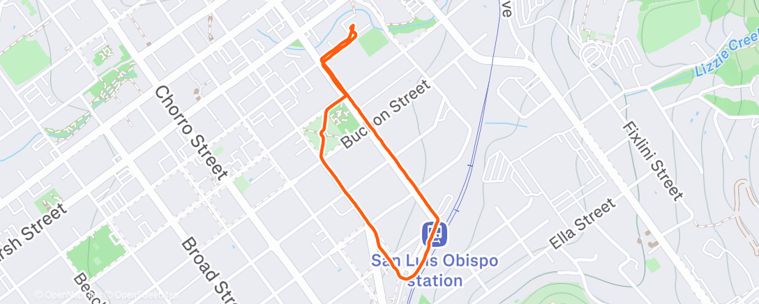 Map of the activity, Caminata de tarde