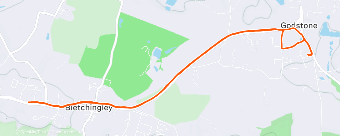 Map of the activity, Afternoon Run