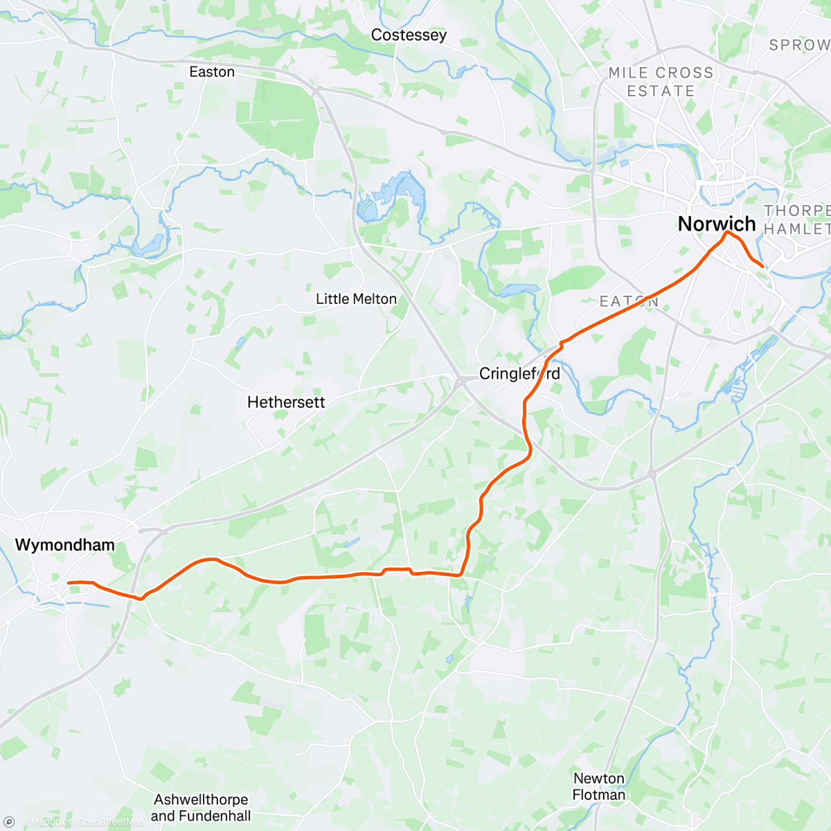 Map of the activity, 'Cycle to school week' complete