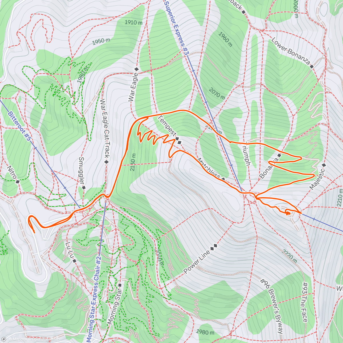 Map of the activity, Schaffers Butt Hike