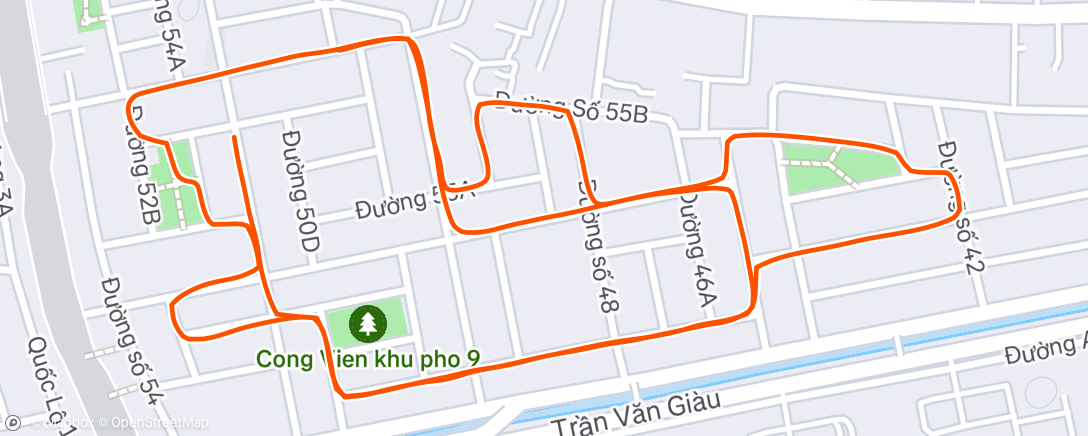 Map of the activity, Morning Walk