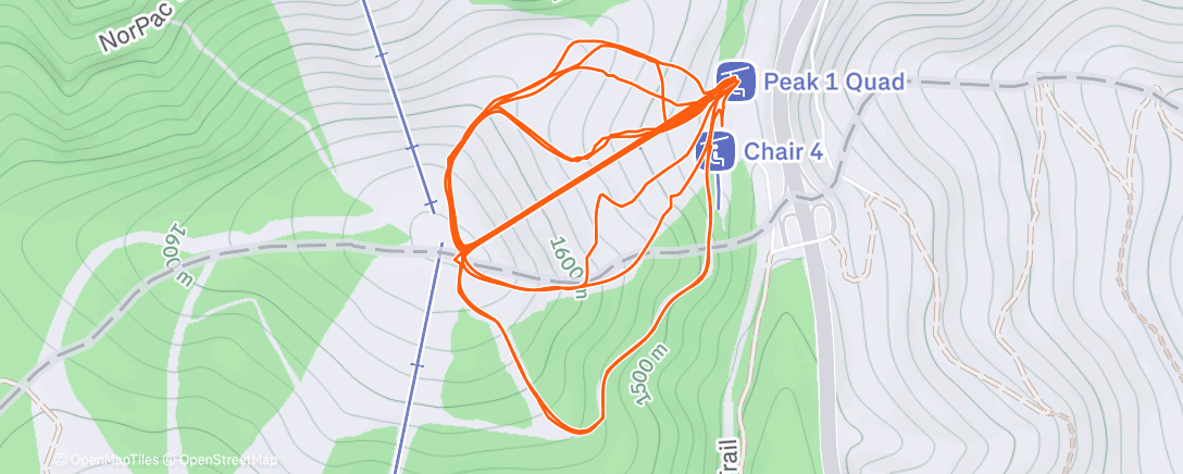 Map of the activity, Slopes - Lookout Pass Ski Area