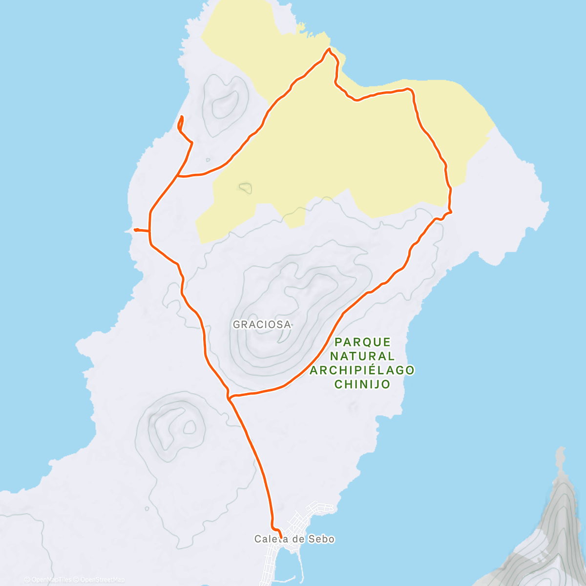 Карта физической активности (Tour de l'île de la Graciosa avec Soph, Catherine et Nico)