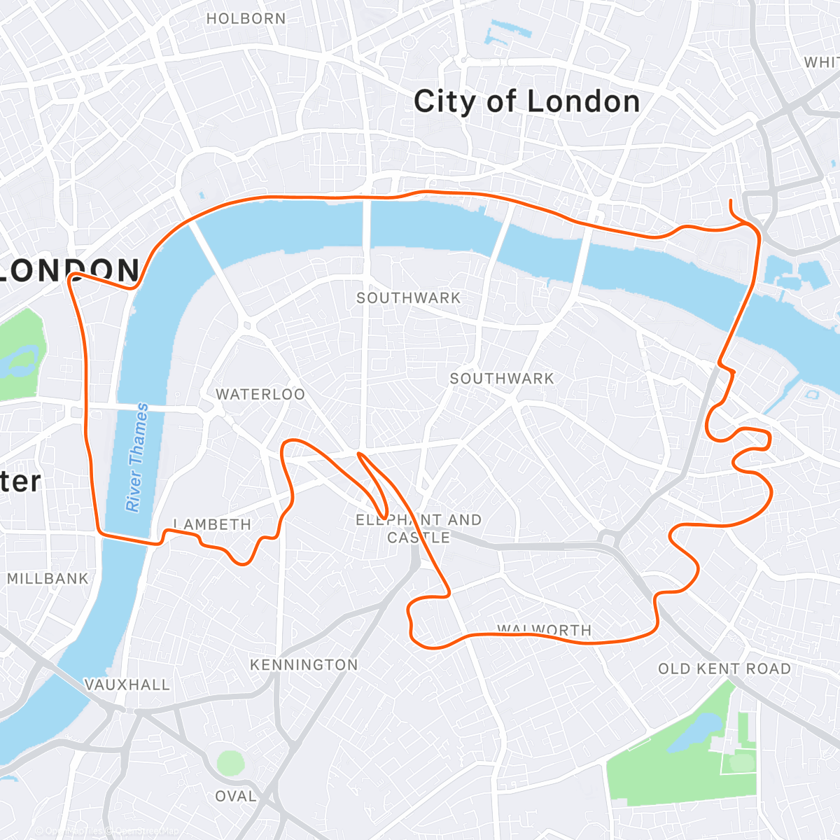 Map of the activity, Zwift - Race: Zwift Racing League: City Showdown - Open Lilac League Division 1 (A) on London Loop Reverse in London